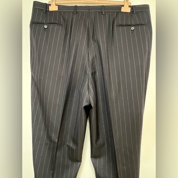 CANALI EXCLUSIVE COLLLECTION BLACK PIN-STRIPE WOOL SUIT - Picture 12 of 14